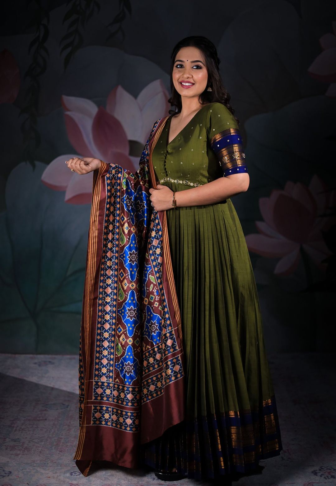 MEHENDI GREEN MUGAM NARAYANPET ANARKALI SET