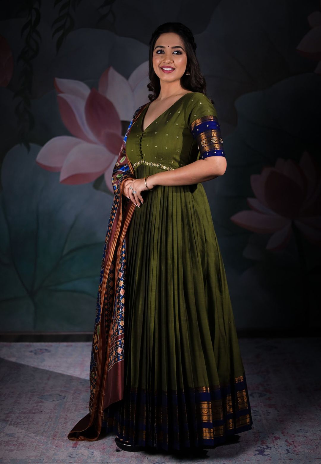 MEHENDI GREEN MUGAM NARAYANPET ANARKALI SET