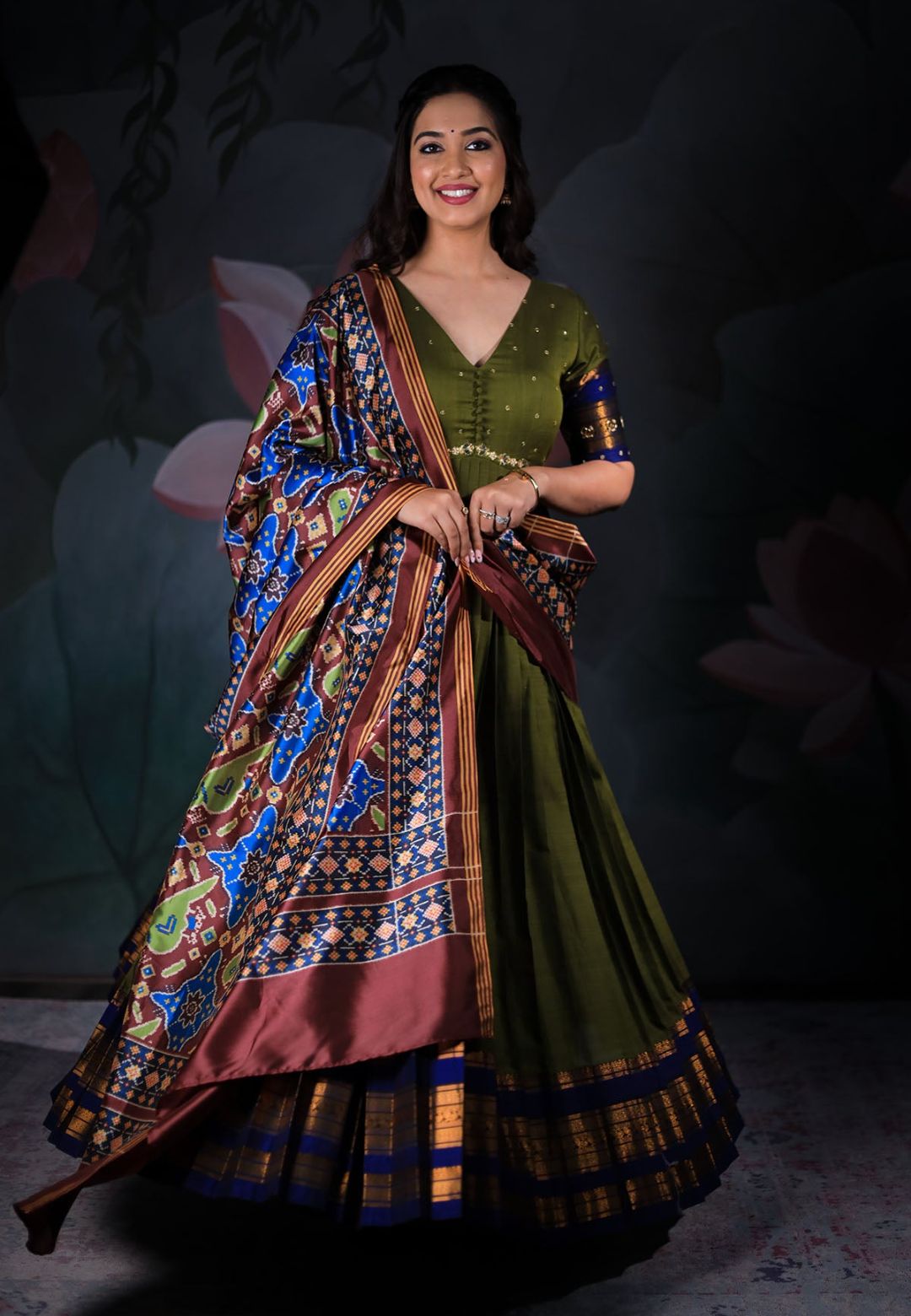 MEHENDI GREEN MUGAM NARAYANPET ANARKALI SET