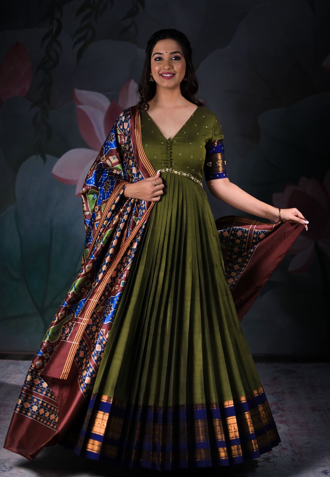 MEHENDI GREEN MUGAM NARAYANPET ANARKALI SET