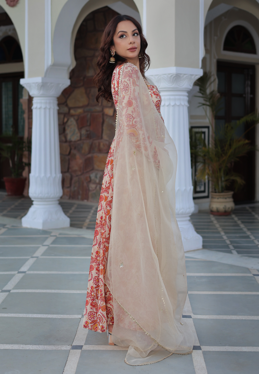 MARIGOLD CREAM GEORGETTE SUIT SET