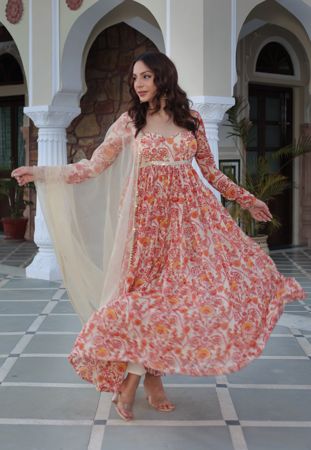 MARIGOLD CREAM GEORGETTE SUIT SET