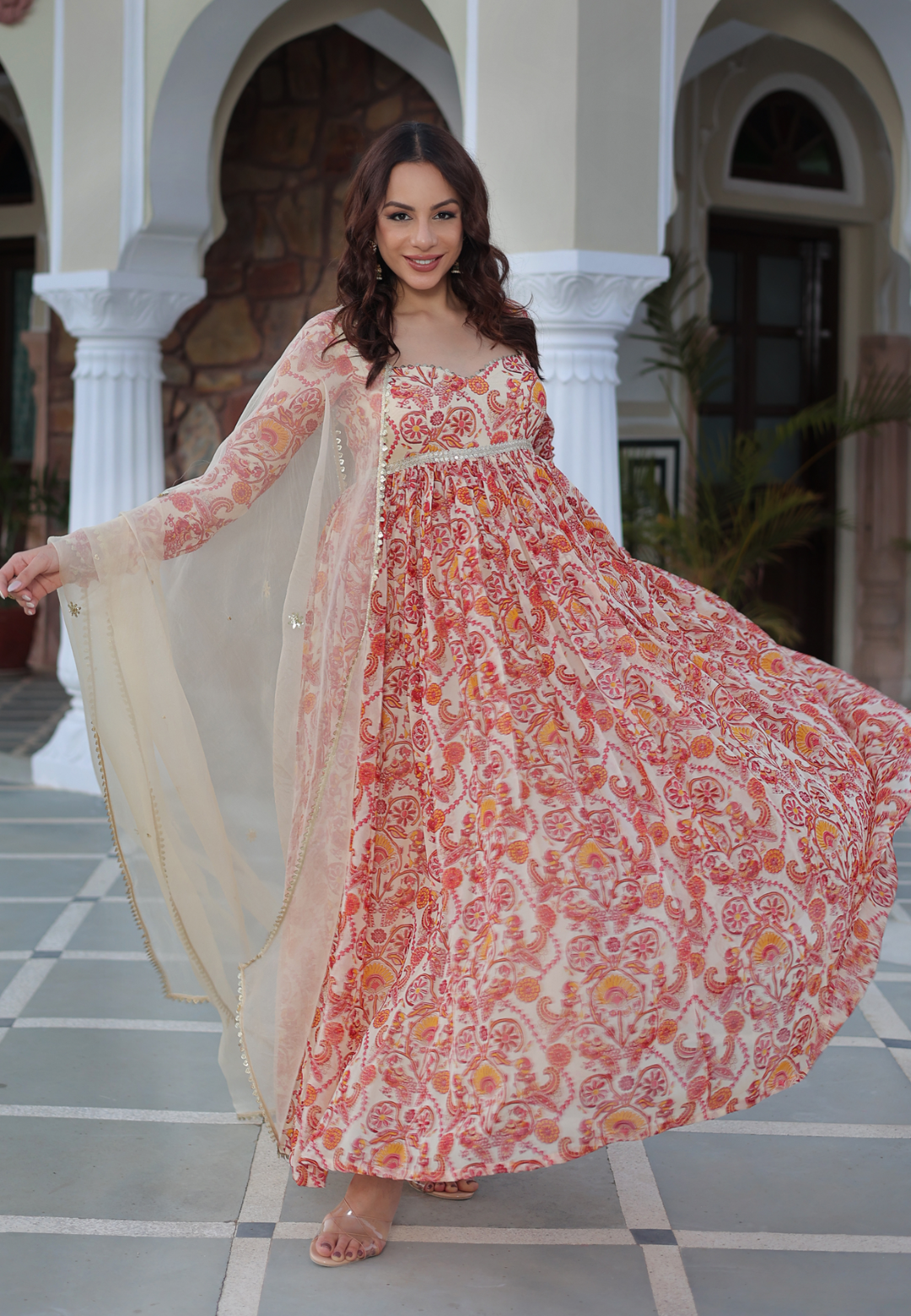 MARIGOLD CREAM GEORGETTE SUIT SET