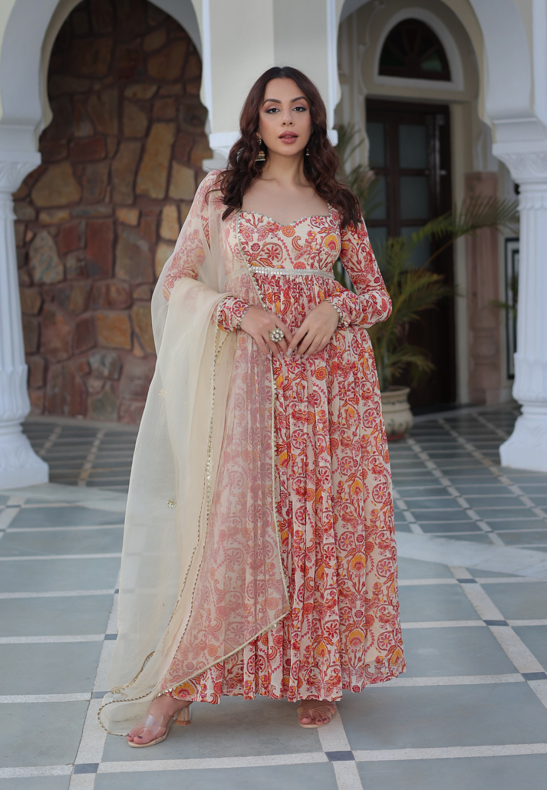 MARIGOLD CREAM GEORGETTE SUIT SET