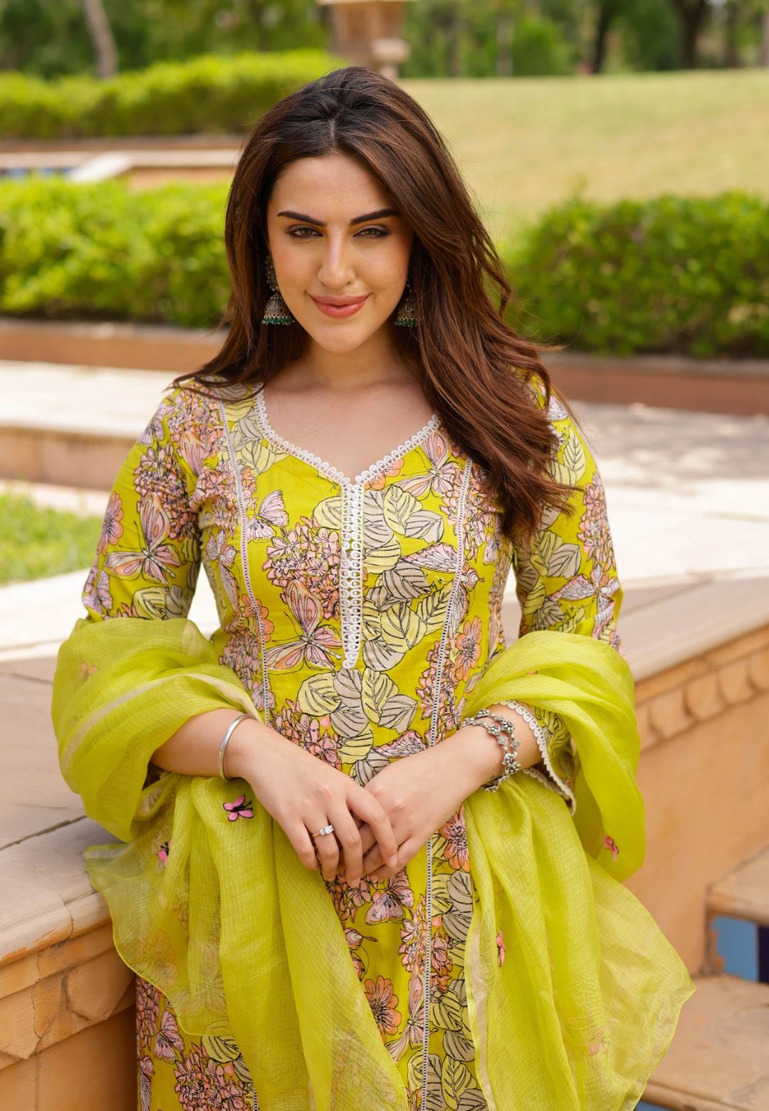 YELLOW REVA COTTON SUIT SET