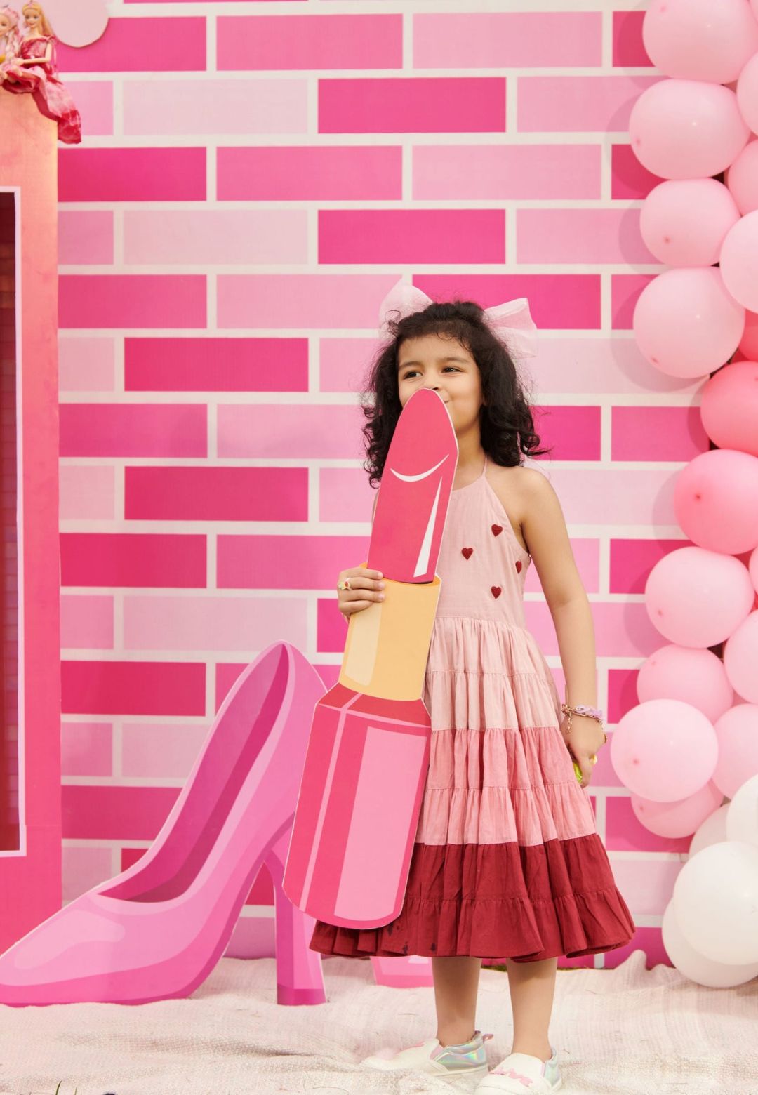 PINK HEART ELINA TIER COTTON DRESS