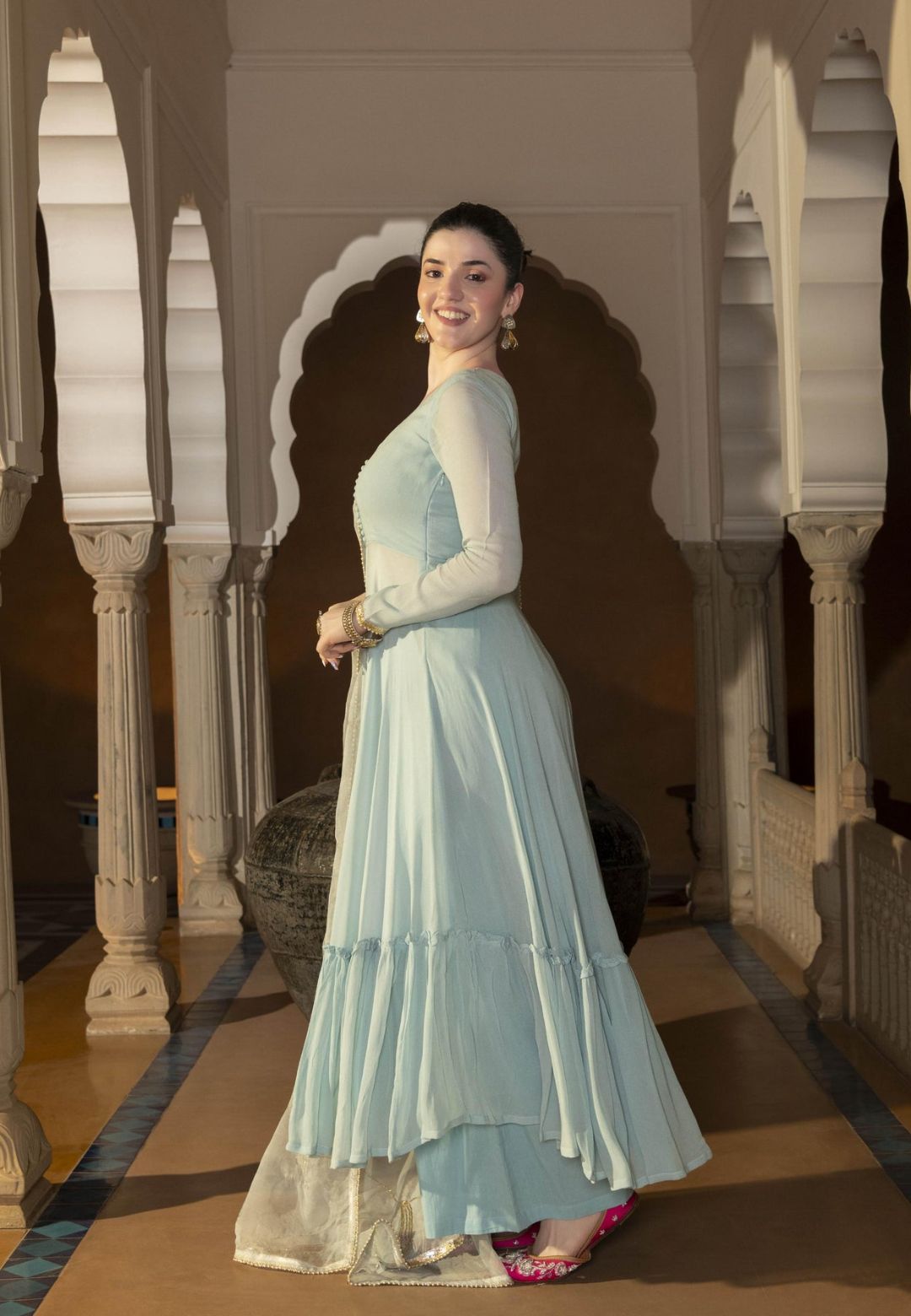 BLUE HUE ZARNA GOTAPATTI GEORGETTE SUIT SET