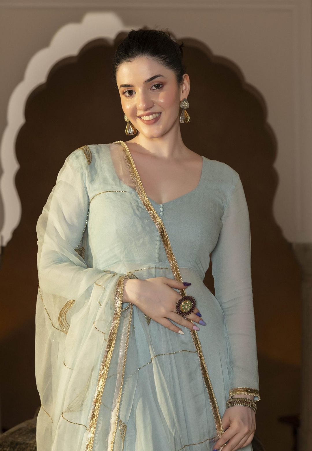 BLUE HUE ZARNA GOTAPATTI GEORGETTE SUIT SET