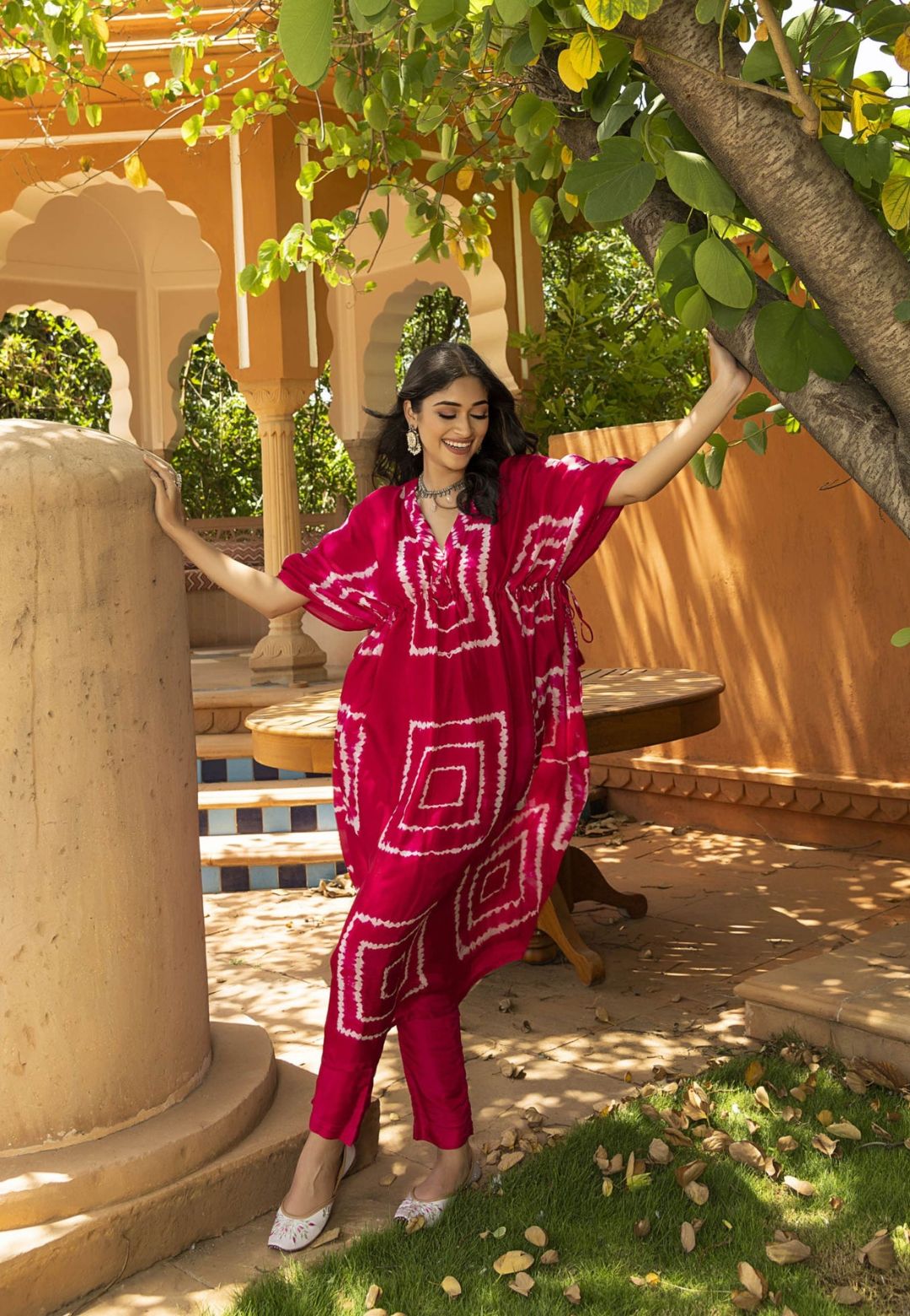 PINK LUNA SILK TIE & DYE KURTA SET