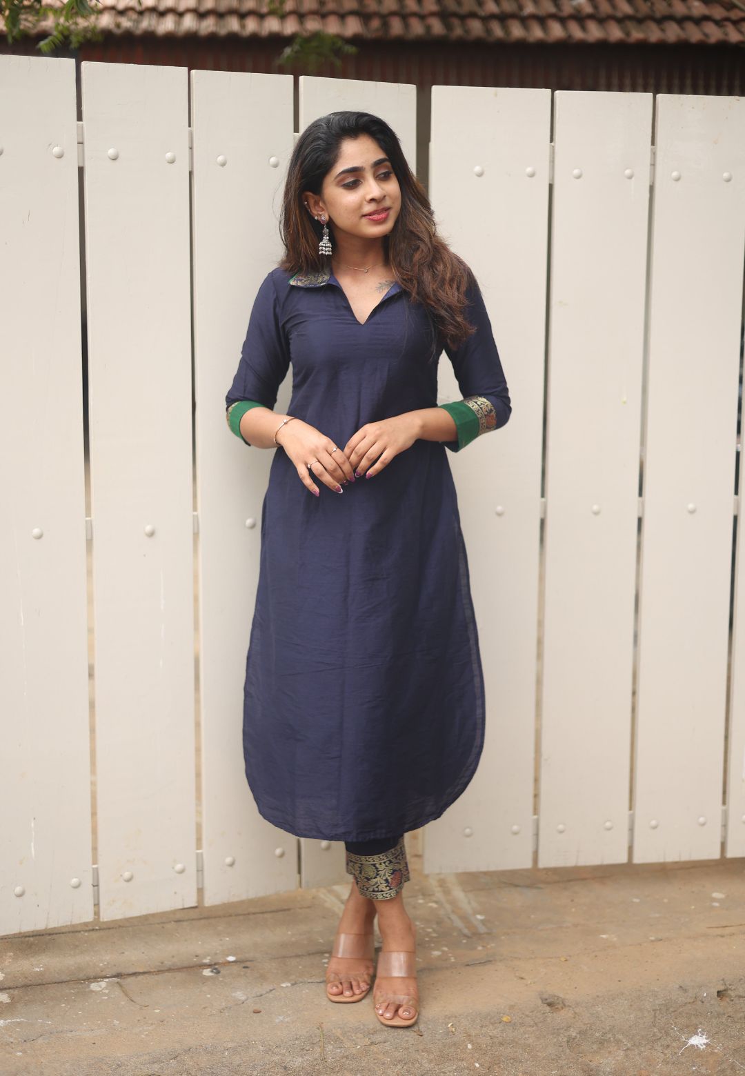 BLUE LAILA CHANDERI KURTA SET