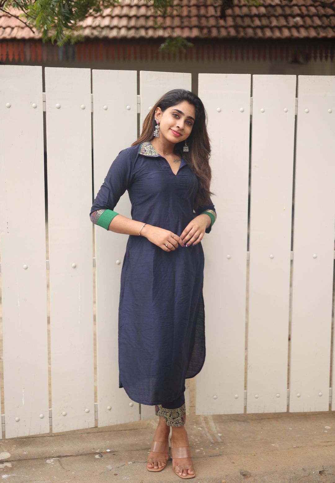 BLUE LAILA CHANDERI KURTA SET