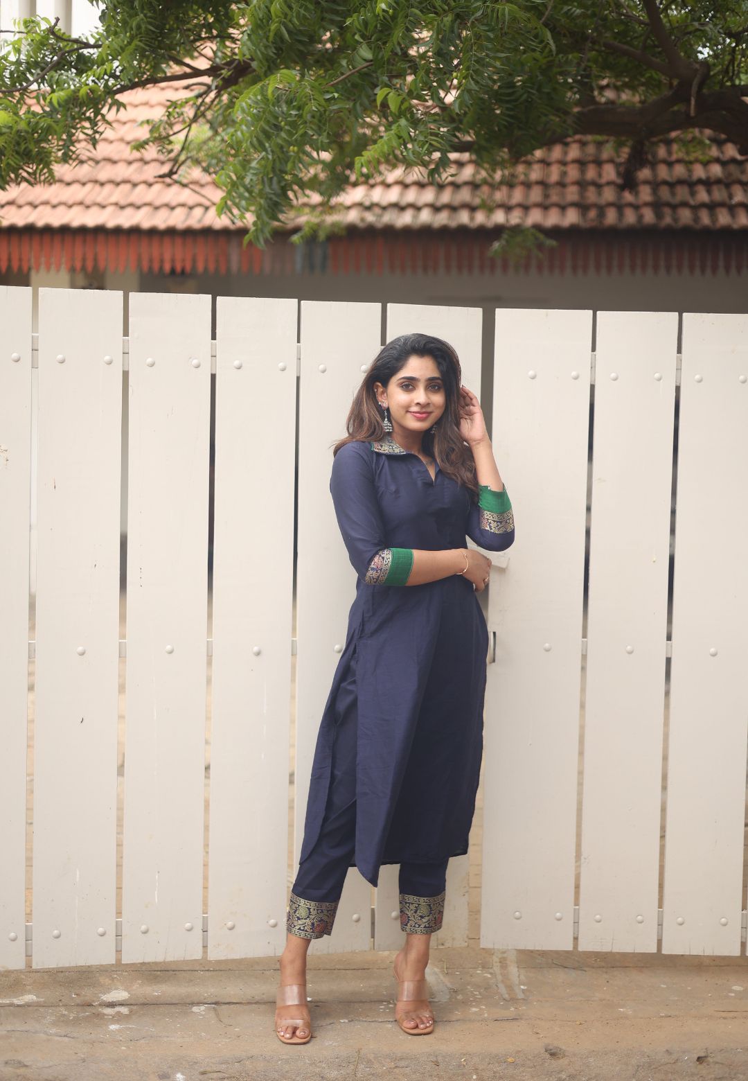 BLUE LAILA CHANDERI KURTA SET