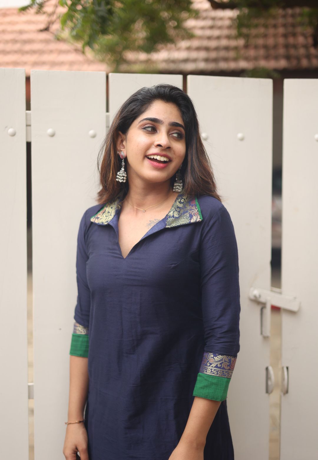 BLUE LAILA CHANDERI KURTA SET