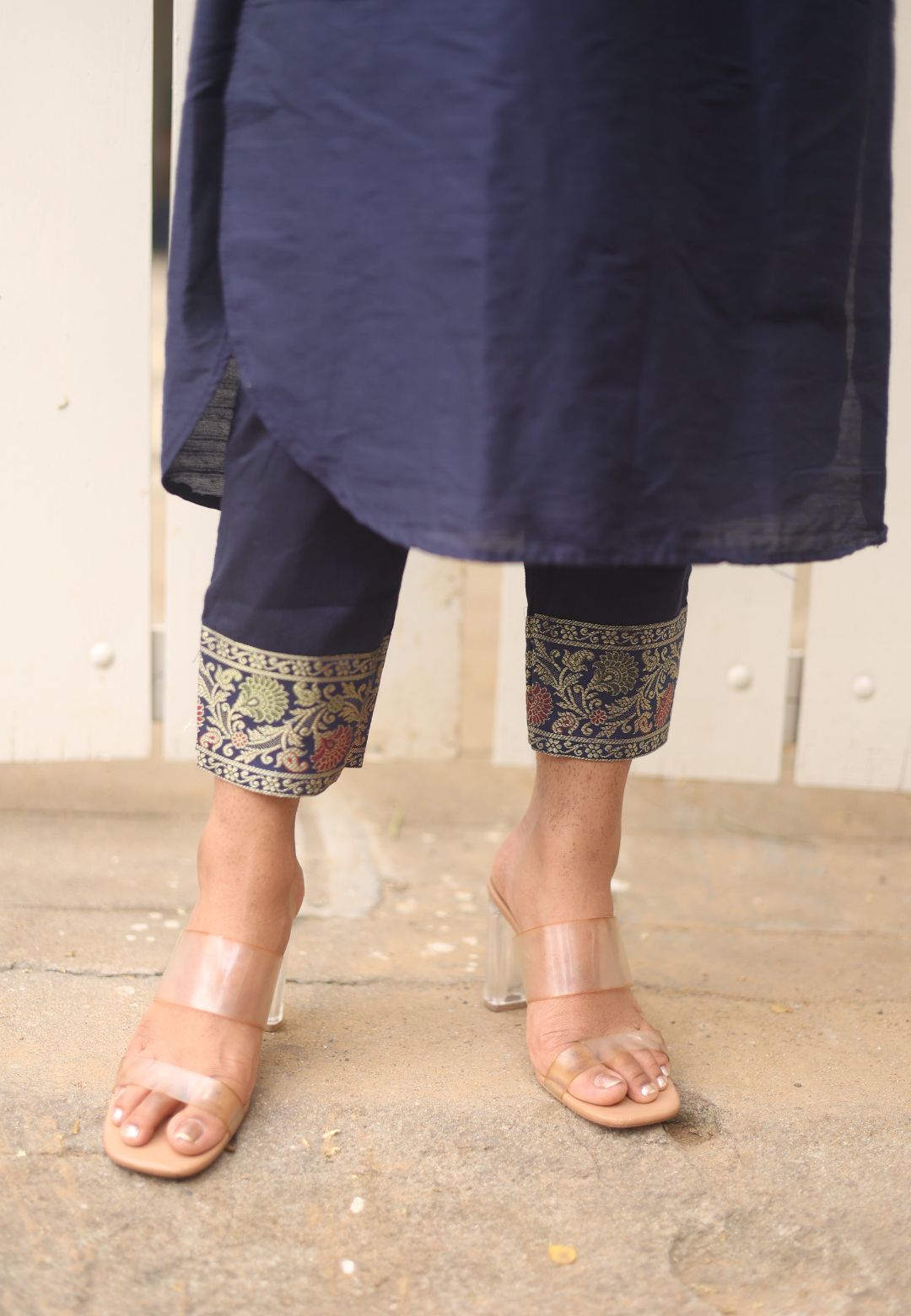BLUE LAILA CHANDERI KURTA SET