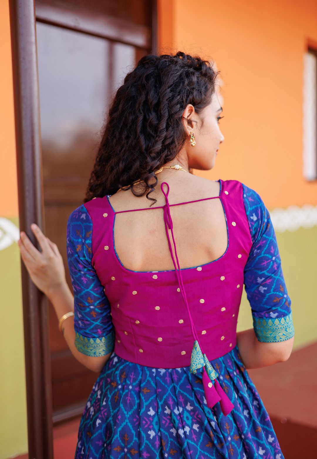 BHUMIKA BLUE POCHAMPALLY ANARKALI DRESS