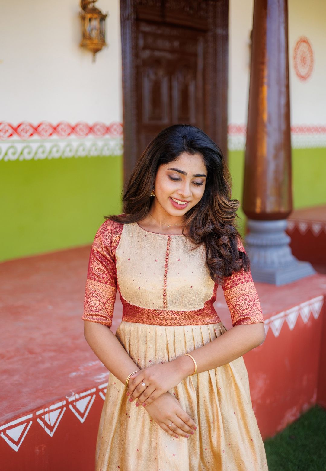 AADYA MAROON BROCADE SILK ANARKALI