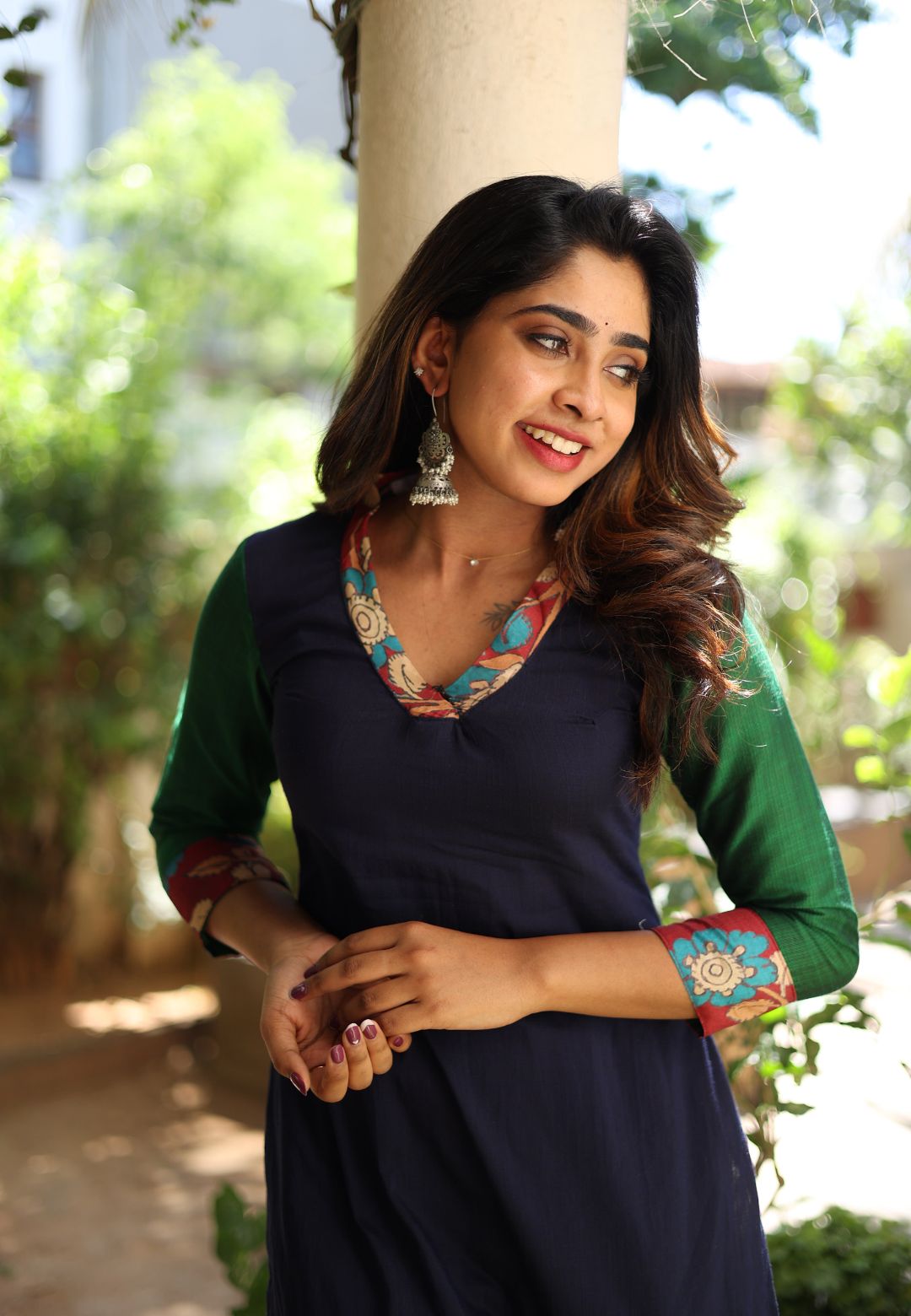 NAVY BLUE VEDHIKA KALAMKARI KURTA SET