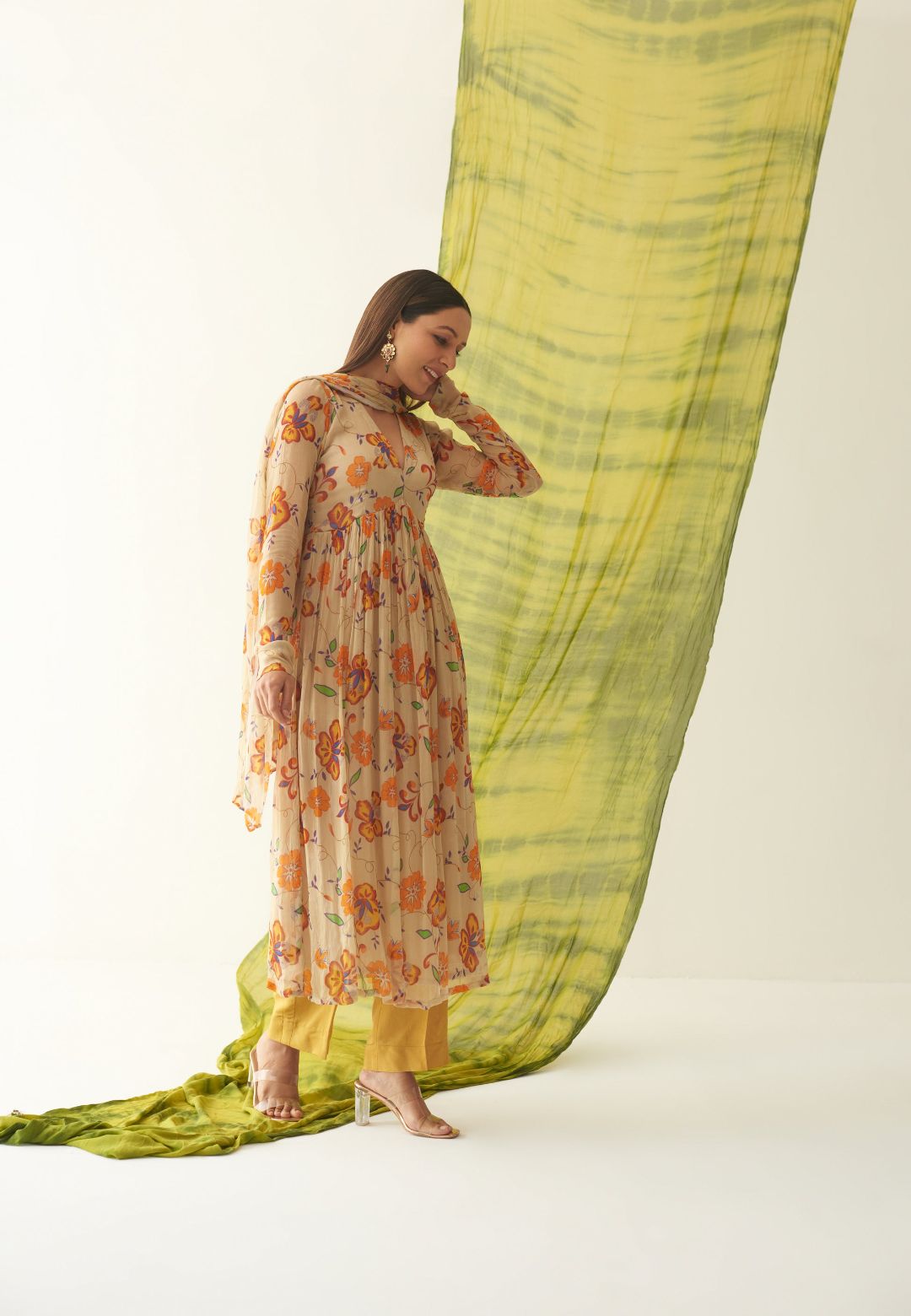 NYRA SUNFLOWER CHIFFON SUIT SET
