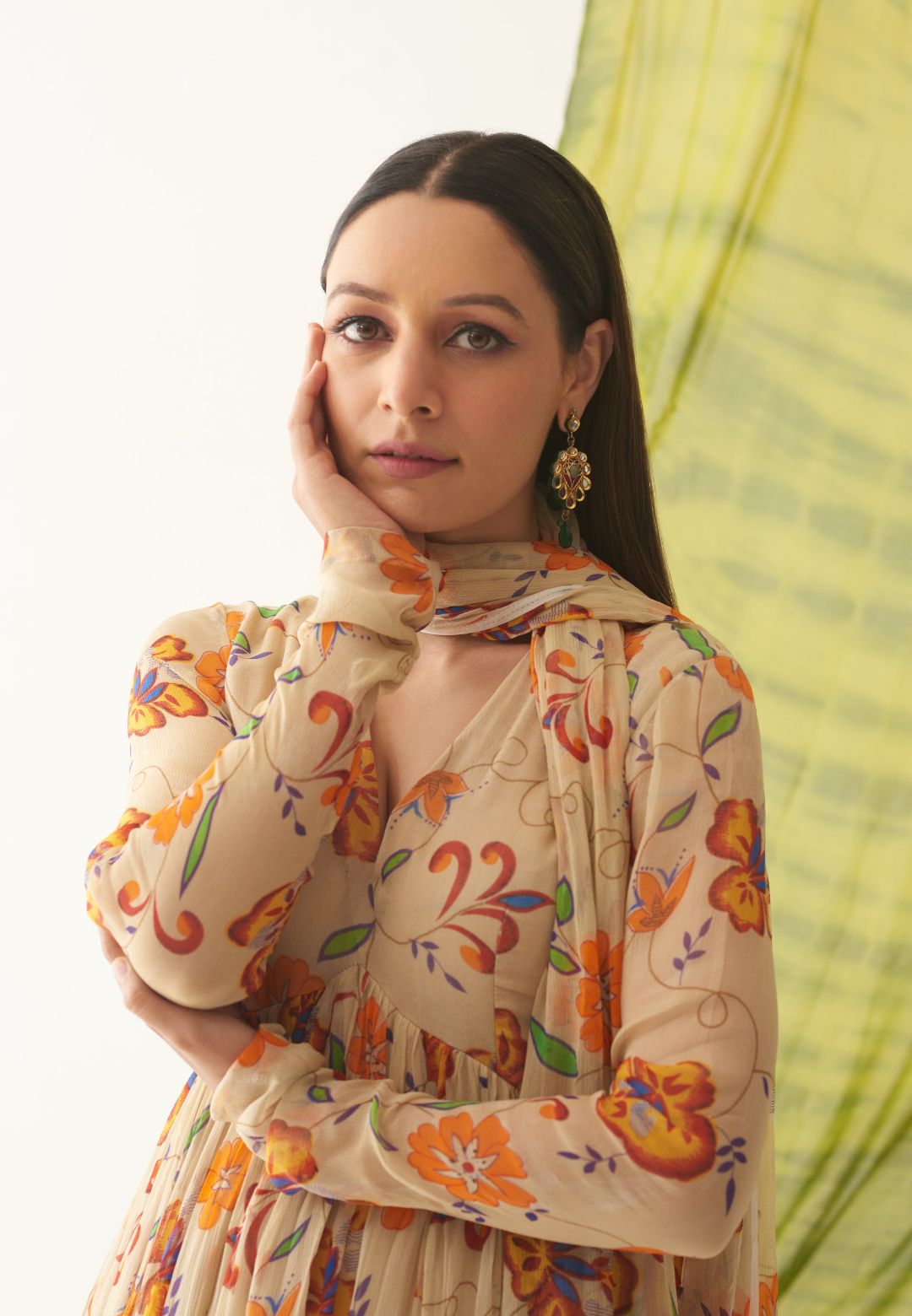 NYRA SUNFLOWER CHIFFON SUIT SET