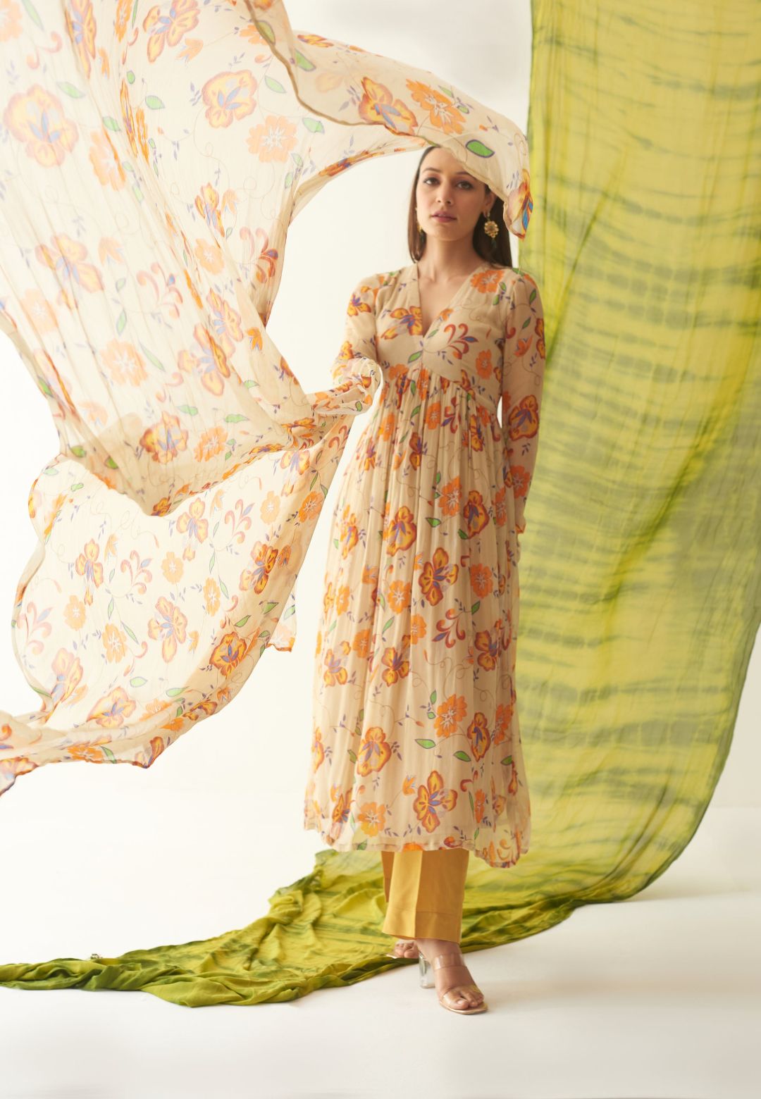 NYRA SUNFLOWER CHIFFON SUIT SET