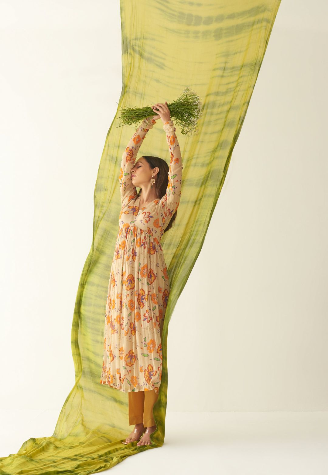 NYRA SUNFLOWER CHIFFON SUIT SET