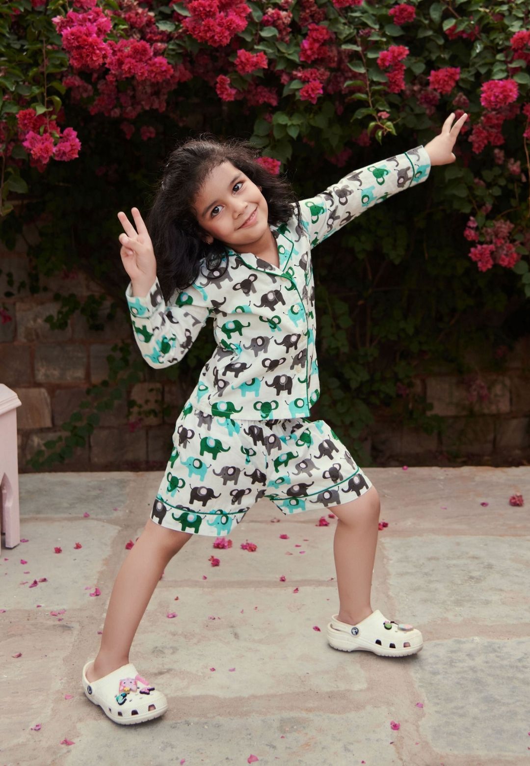 GREEN ELEPHANTS COTTON NIGHT SUIT