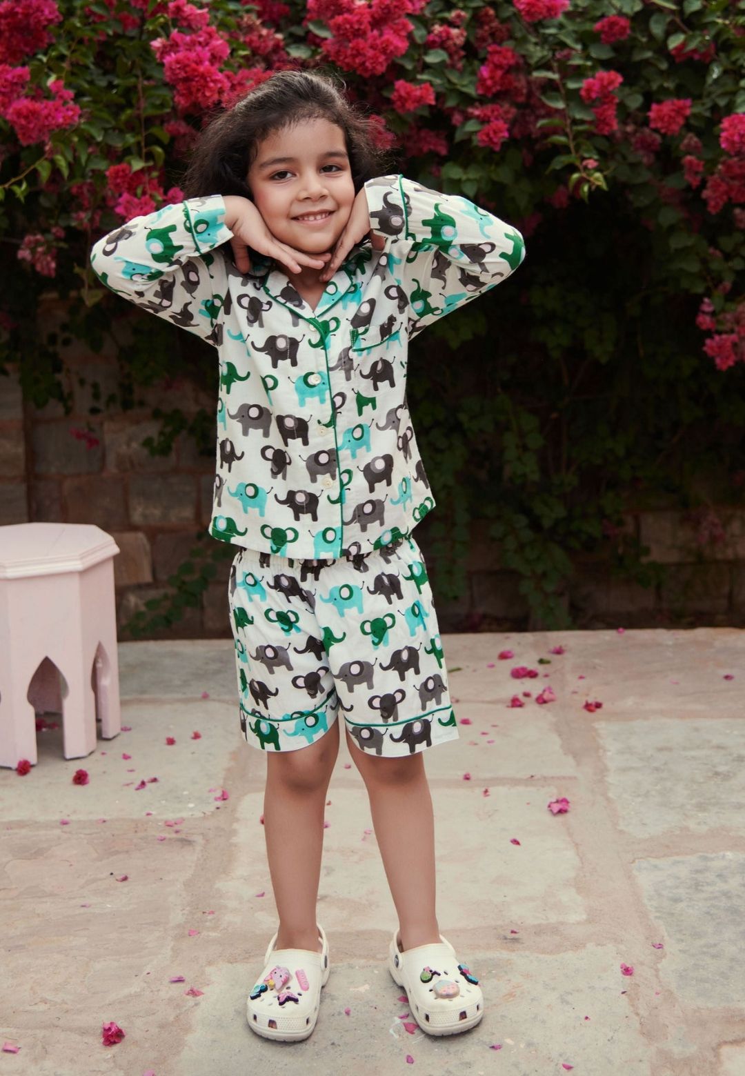 GREEN ELEPHANTS COTTON NIGHT SUIT