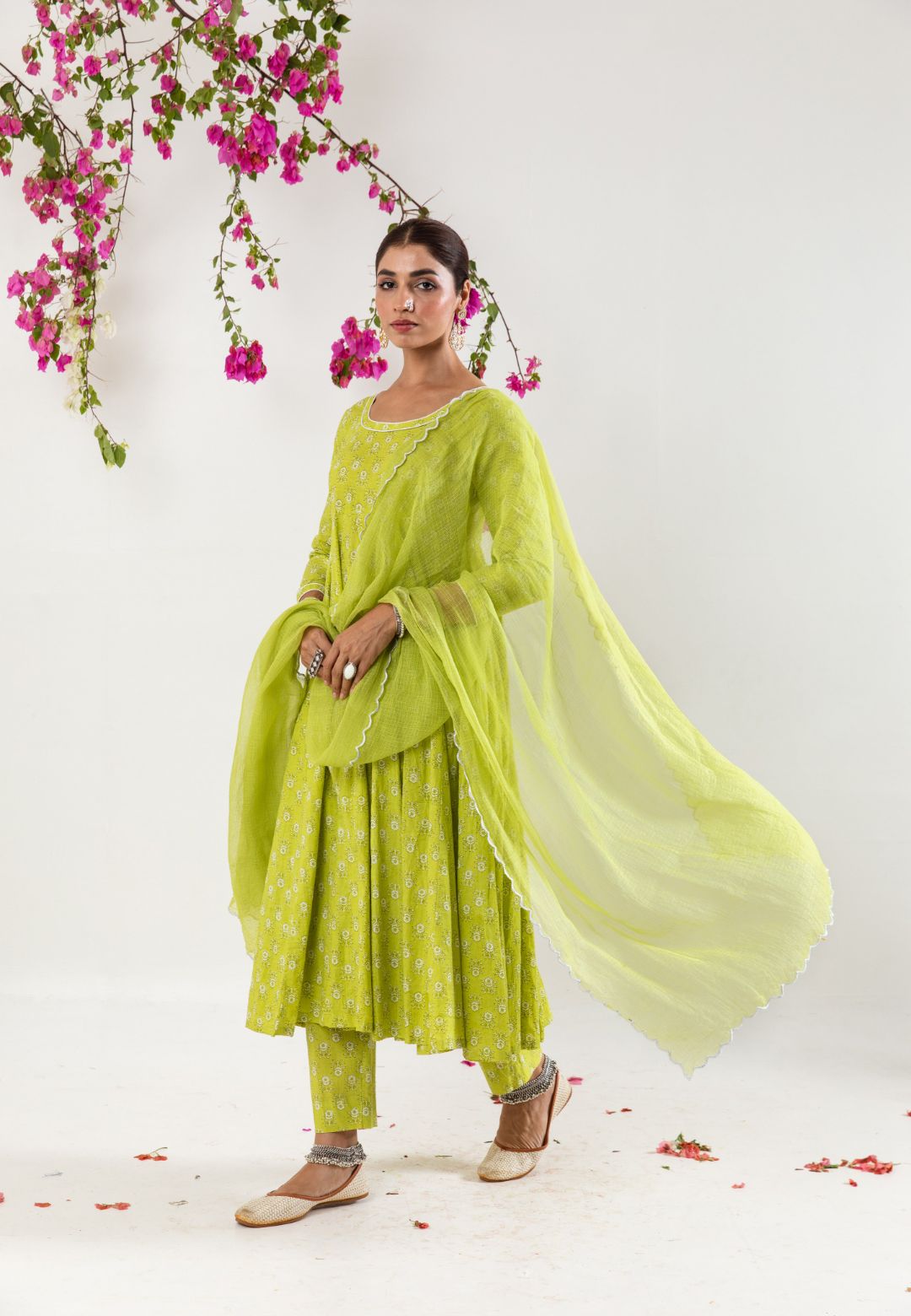 MINT GREEN HANDBLOCK COTTON SUIT SET
