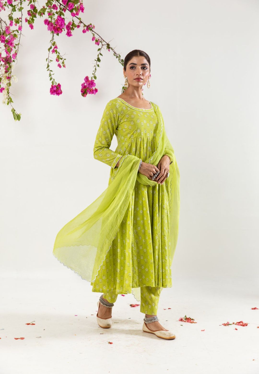 MINT GREEN HANDBLOCK COTTON SUIT SET