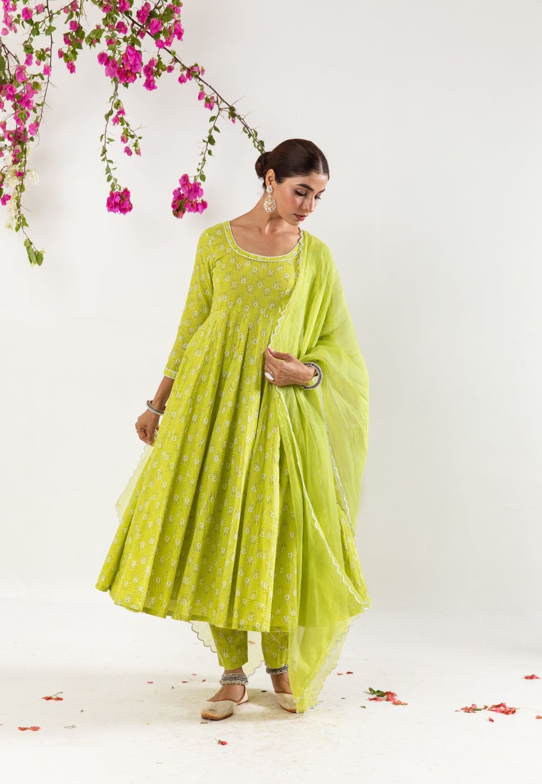 MINT GREEN HANDBLOCK COTTON SUIT SET