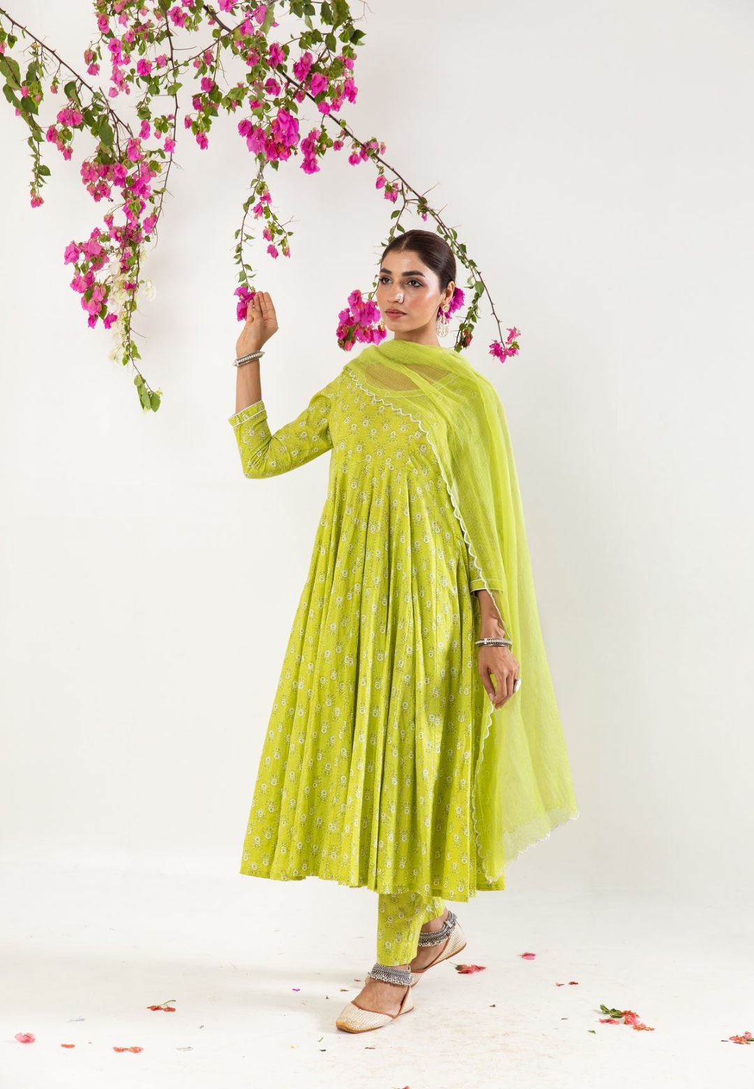 MINT GREEN HANDBLOCK COTTON SUIT SET