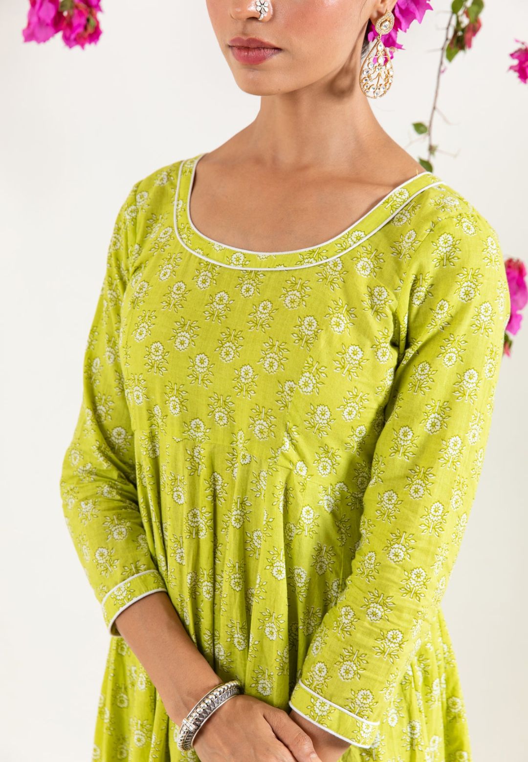 MINT GREEN HANDBLOCK COTTON SUIT SET