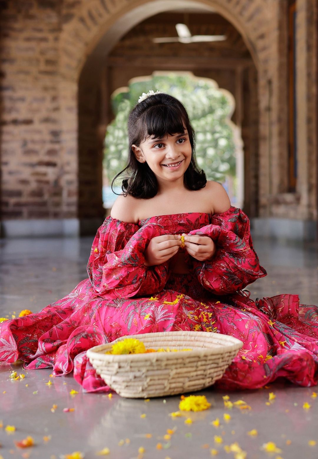 RUBY PINK CHANDERI LEHENGA SET