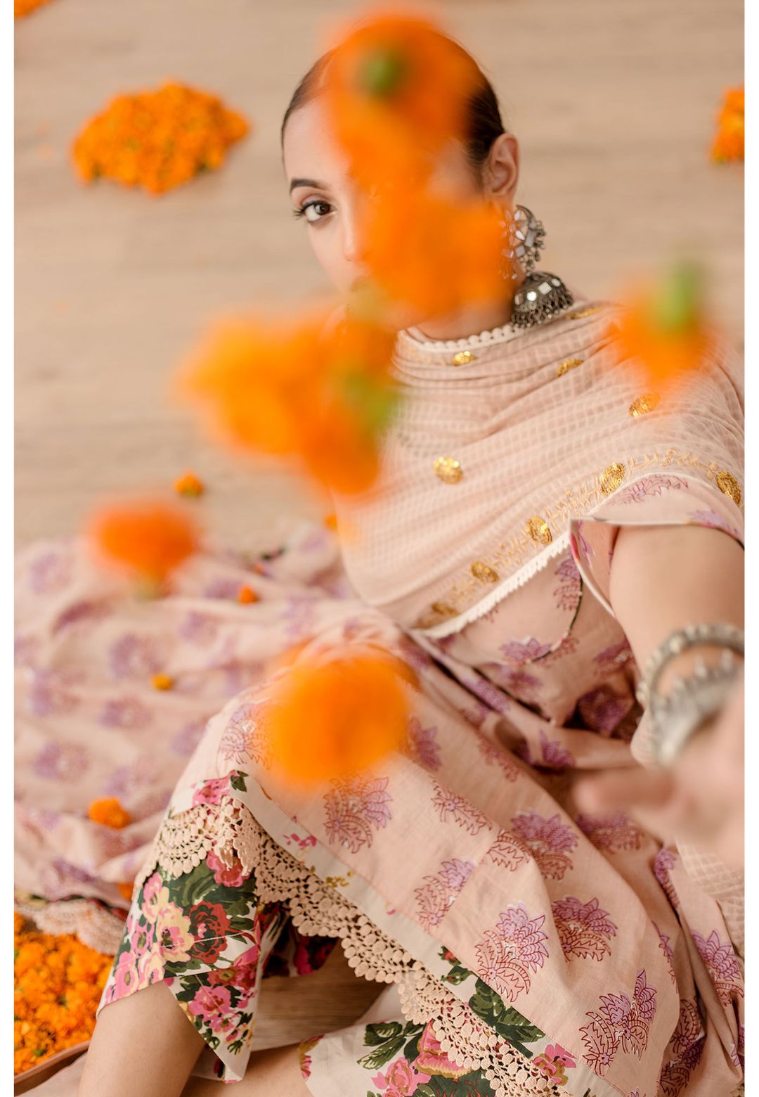 ROSHAN PEACH ANARKALI SUIT SET