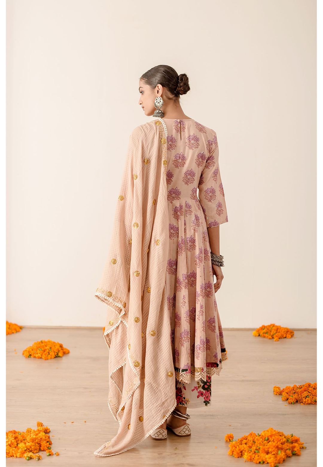 ROSHAN PEACH ANARKALI SUIT SET