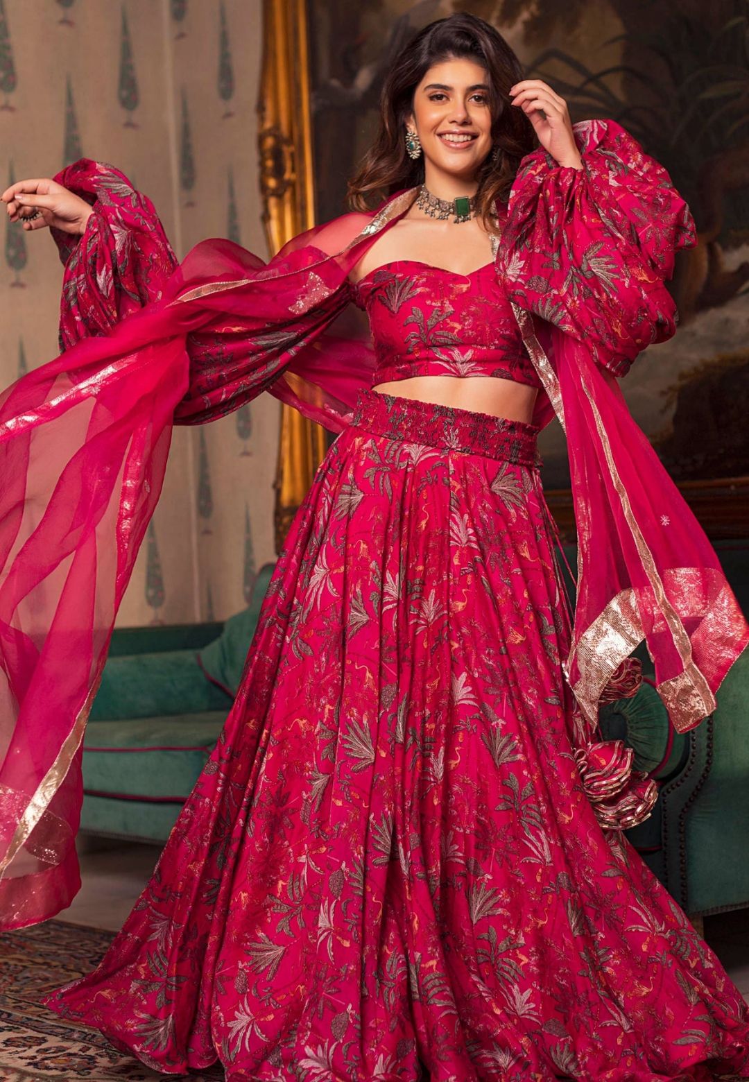 PINK ZOHAR CHANDERI LEHENGA SET