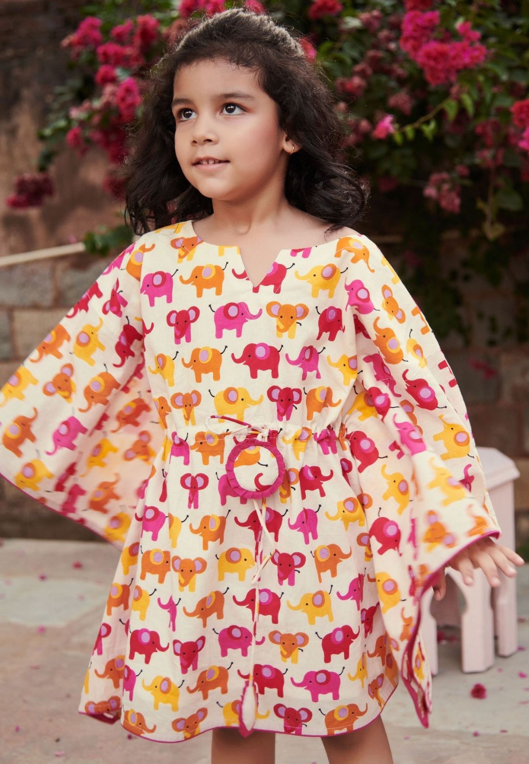 RUFFLES ELEPHANT COTTON KAFTAN