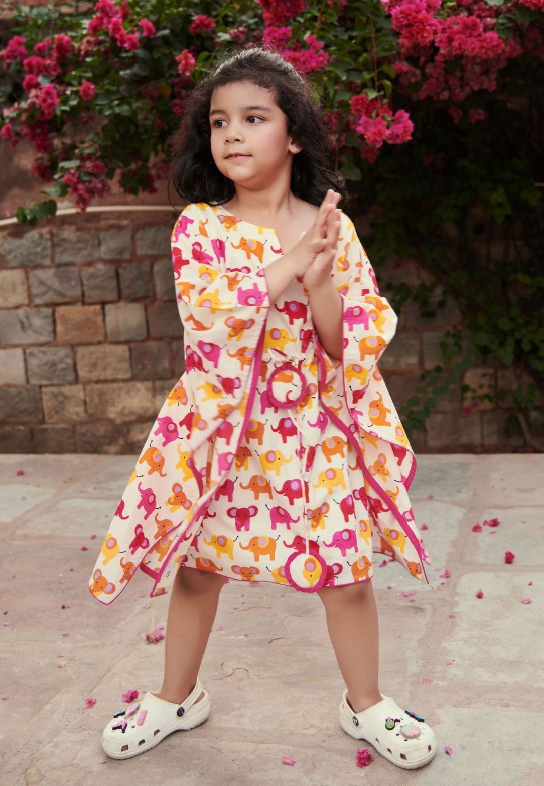 RUFFLES ELEPHANT COTTON KAFTAN