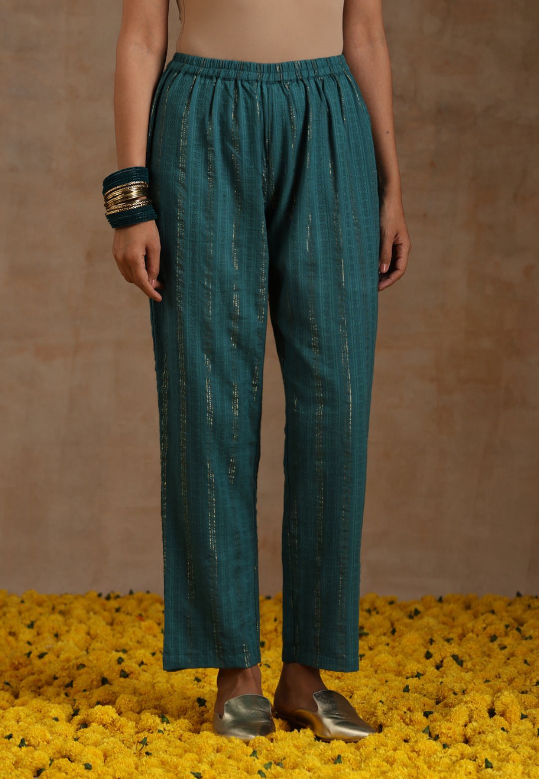 DEEP SEA GOLD COTTON RELAXED KURTA SET