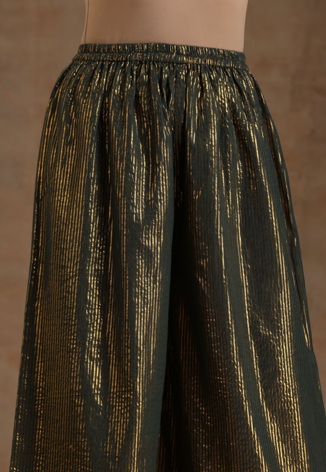 BLUE GOLD COTTON HIGH SLIT KURTA SET