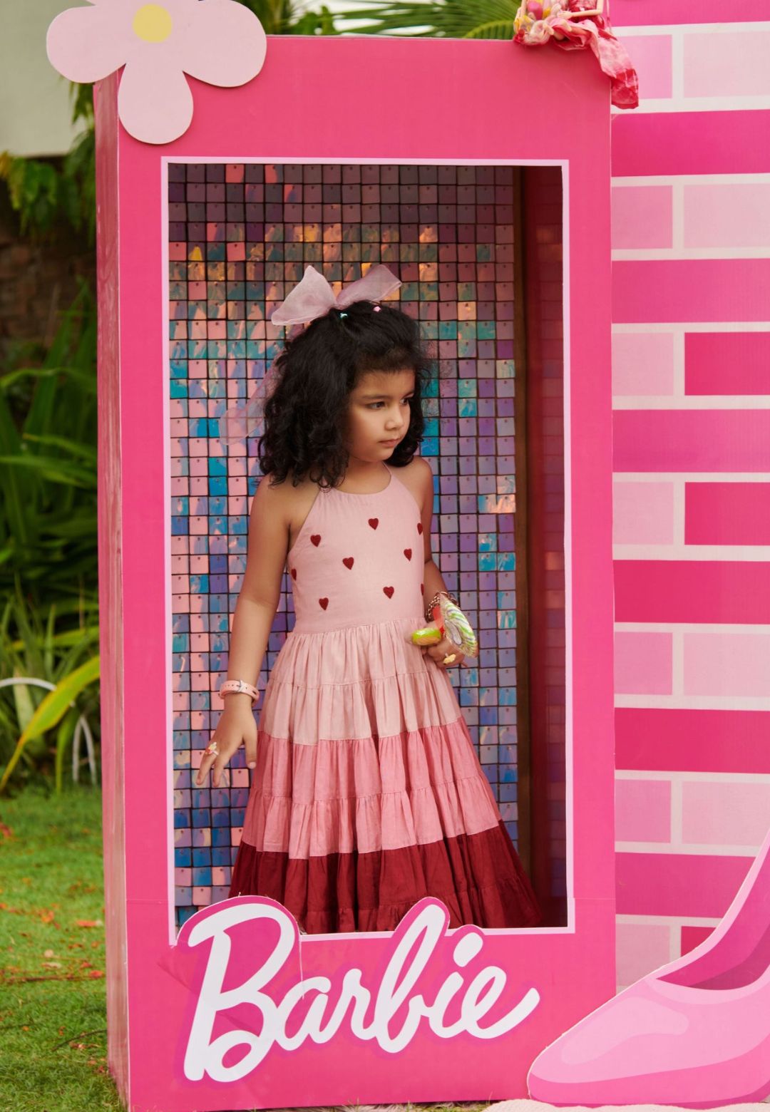 PINK HEART ELINA TIER COTTON DRESS