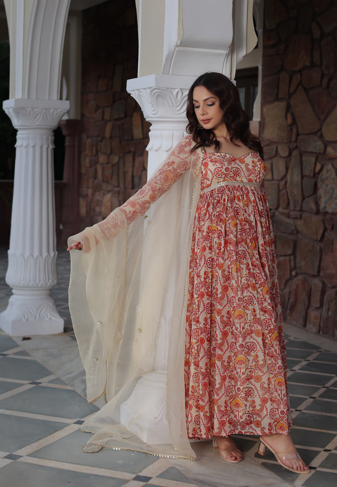 MARIGOLD CREAM GEORGETTE SUIT SET