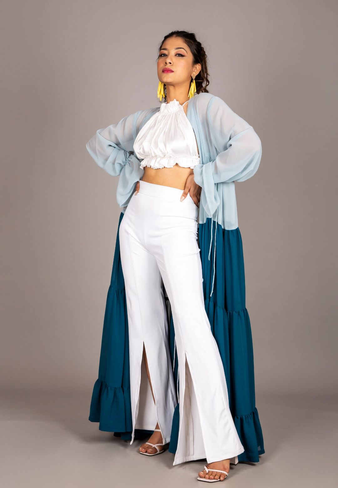 BLUE TIERED SHRUG