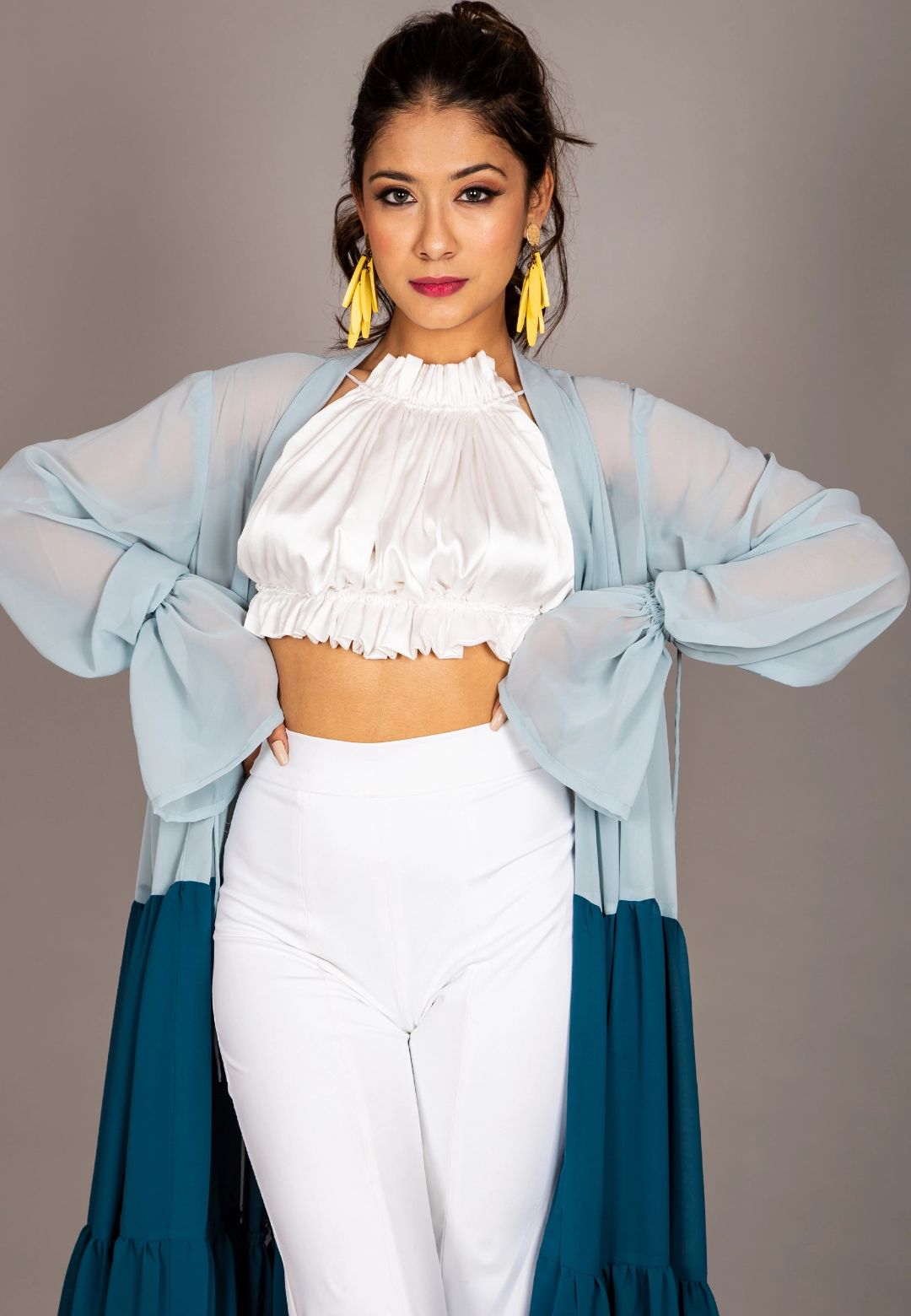 BLUE TIERED SHRUG