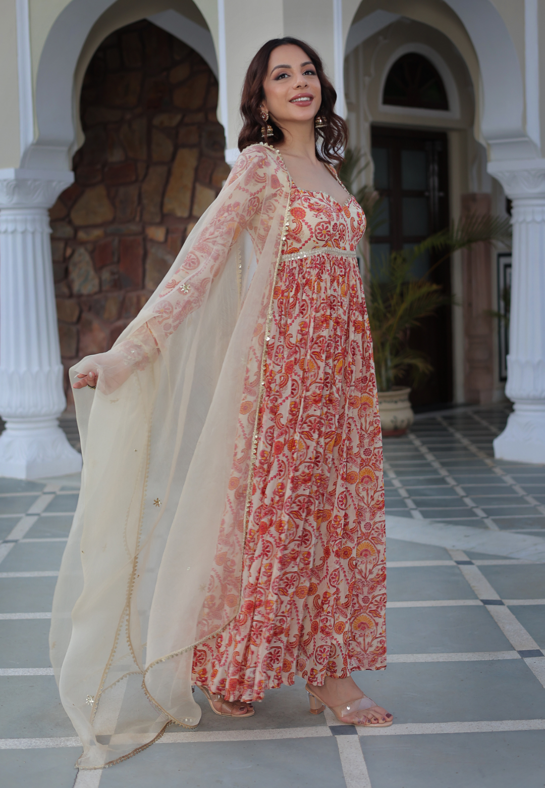 MARIGOLD CREAM GEORGETTE SUIT SET