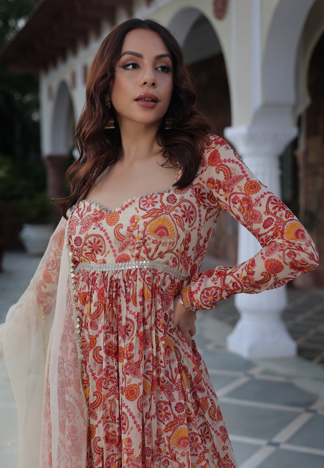 MARIGOLD CREAM GEORGETTE SUIT SET