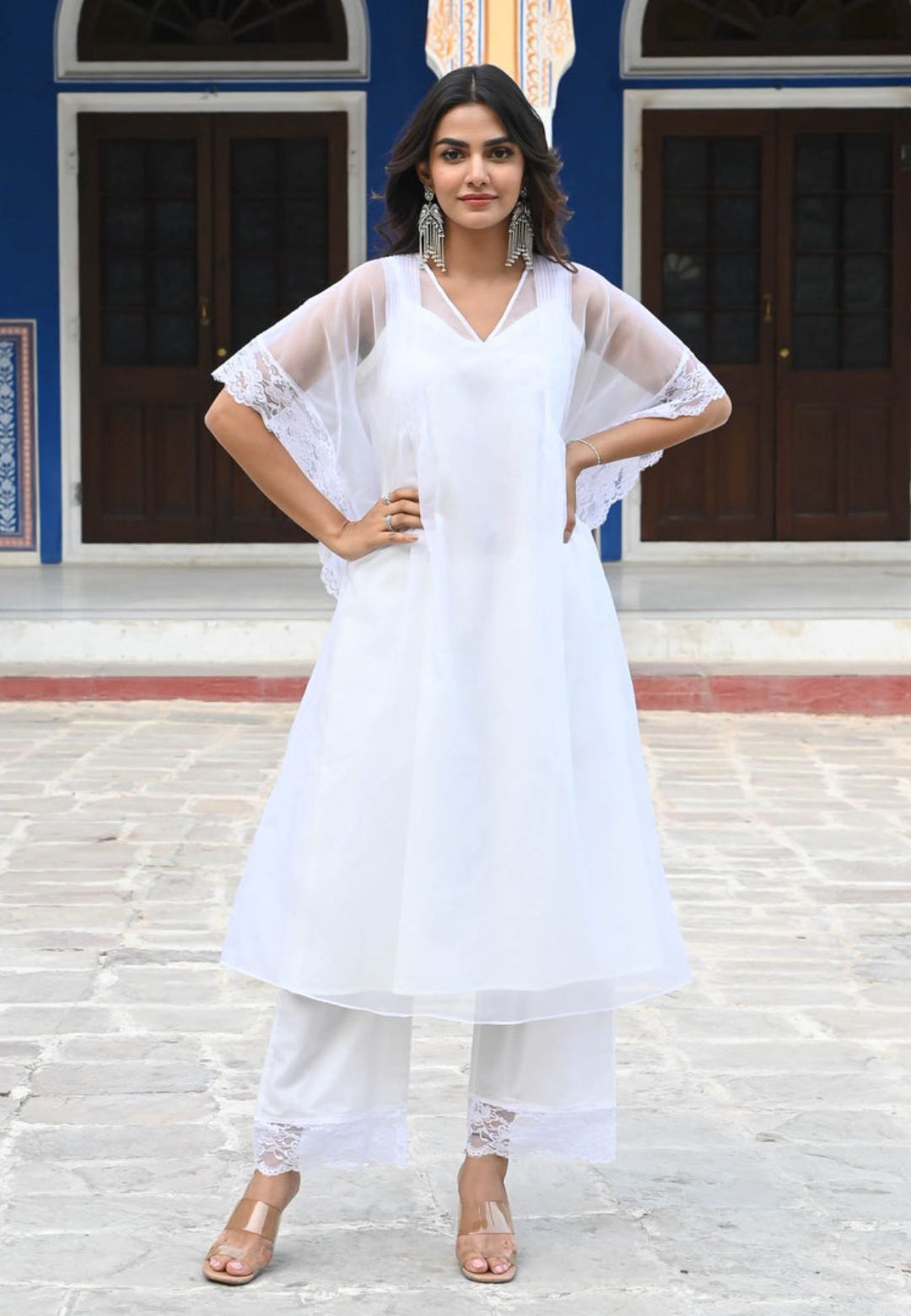 WHITE APSARA KAFTAN KURTA SET