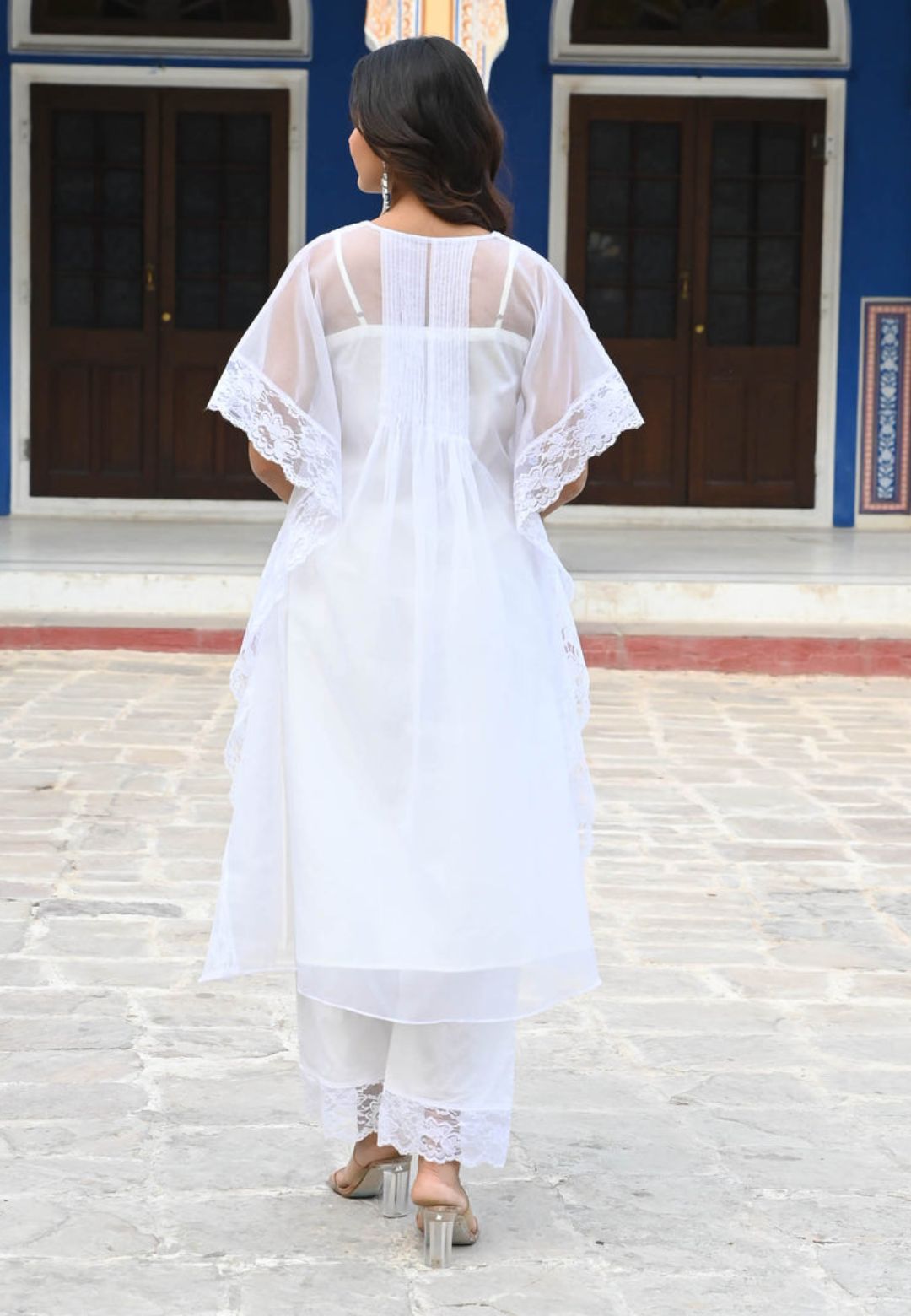 WHITE APSARA KAFTAN KURTA SET