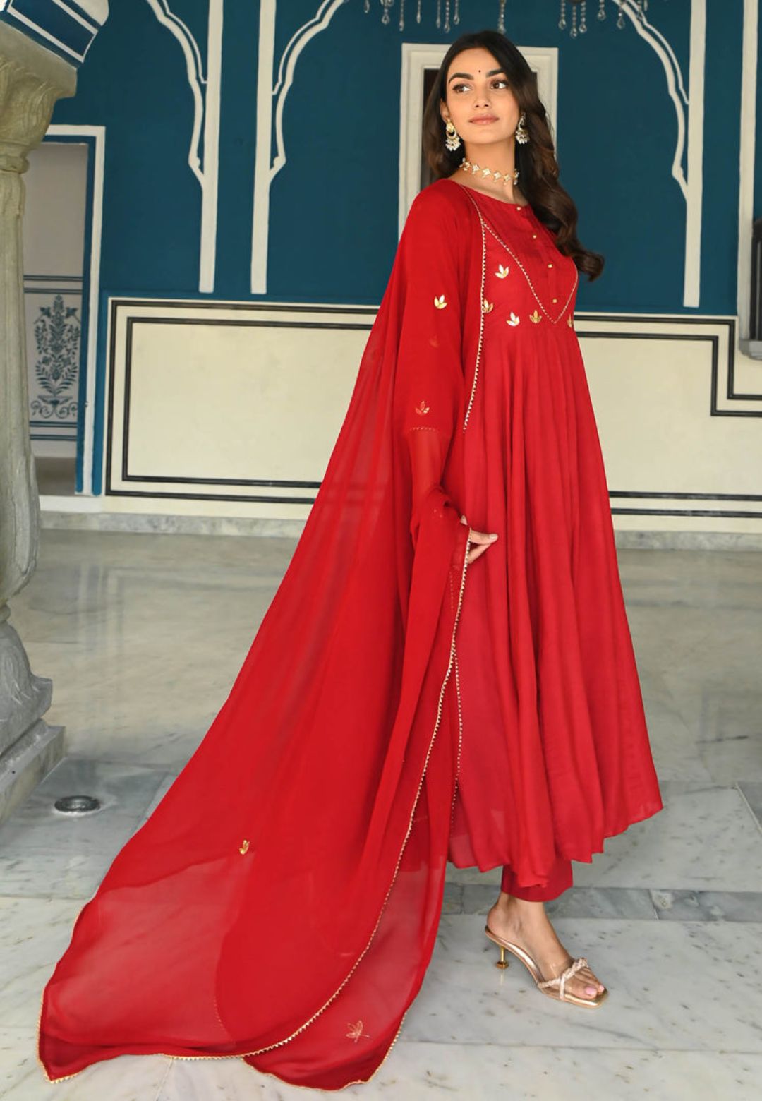 CHERRY COTTON SILK SUIT SET