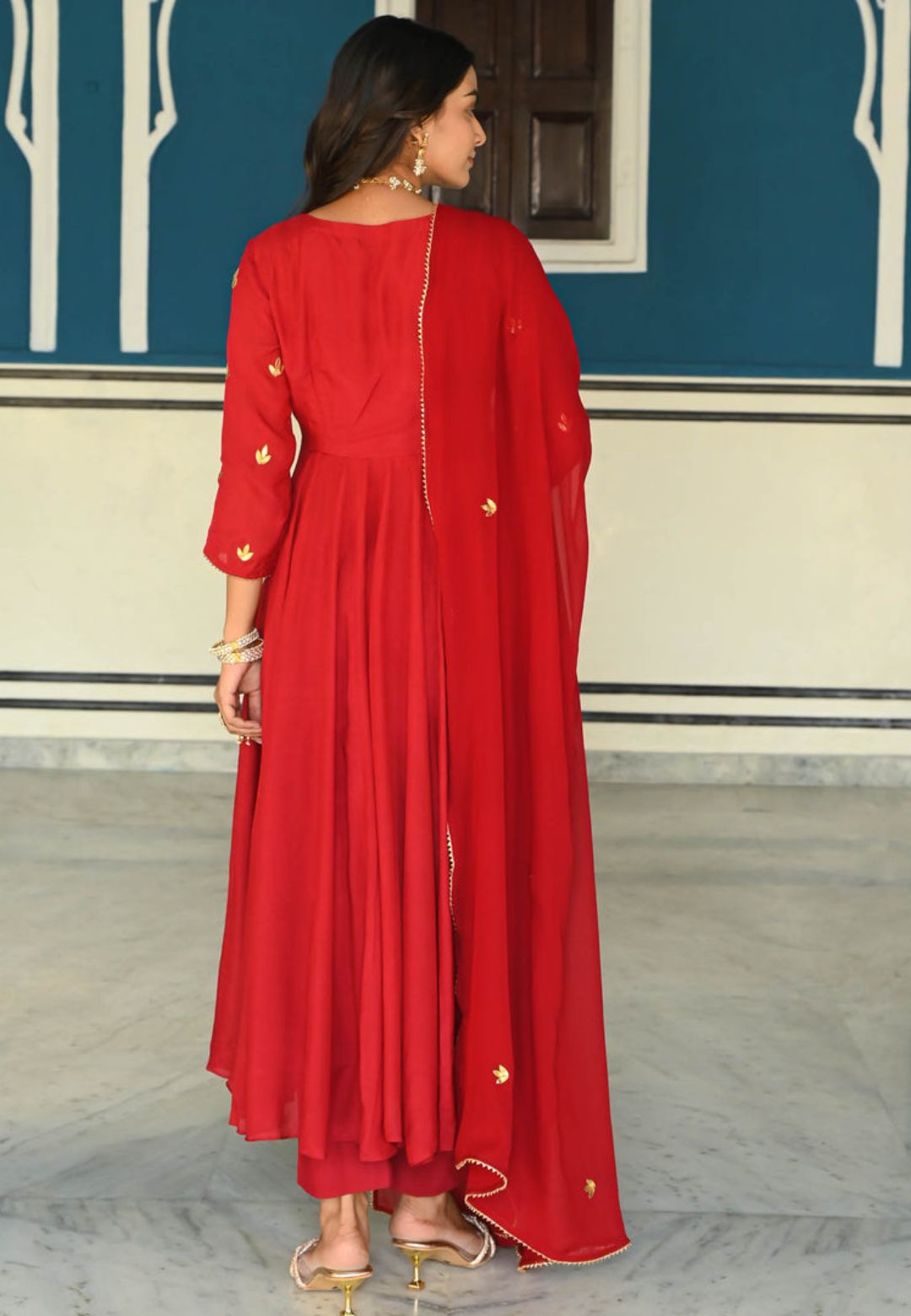 CHERRY COTTON SILK SUIT SET